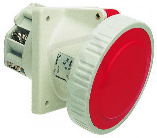 Walther 579409 Vestavná zásuvka 125A 4P 230V 9h IP67, šikmá