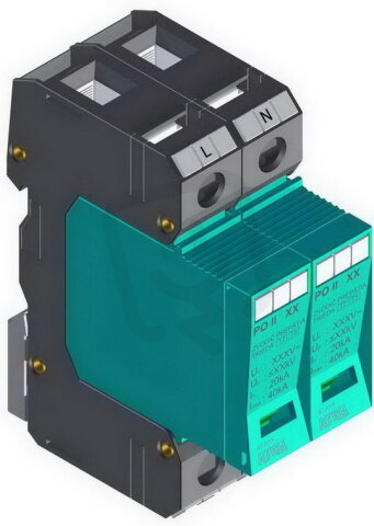 Přepěťová ochrana PO II 2 550V/40kA, modulární, vyměnitelná, C+D
