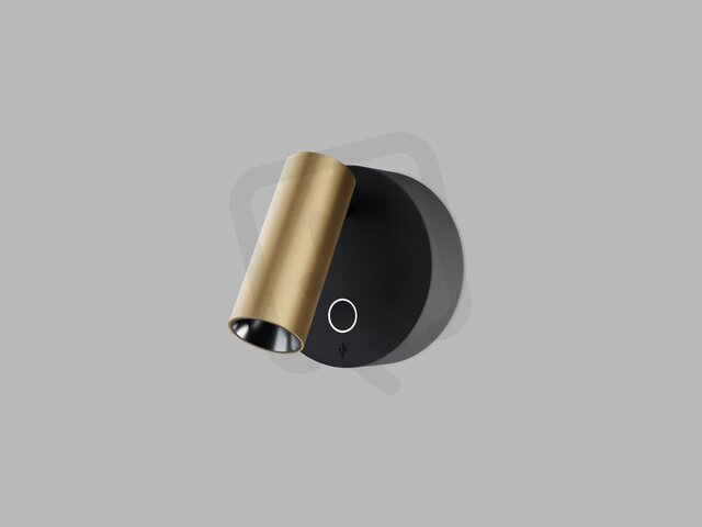 Nástěnné svítidlo ELFY USB, BG 3,5W 2700K černá/zlatá LED2 45804237