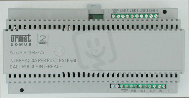 Urmet 1083/75 Interface pro 4 vchody a 4 stoupačky, 10 DIN modulů