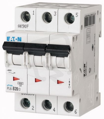 Jistič Eaton PL6-B20/3 (6kA) 20A 3-pólový 286590