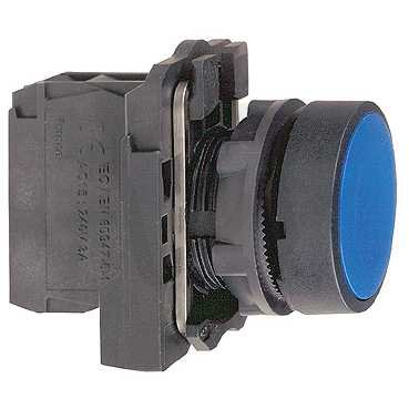 Schneider XB5AA65 Ovládač stiskací lícující, 1 Z + 1 V, modrý
