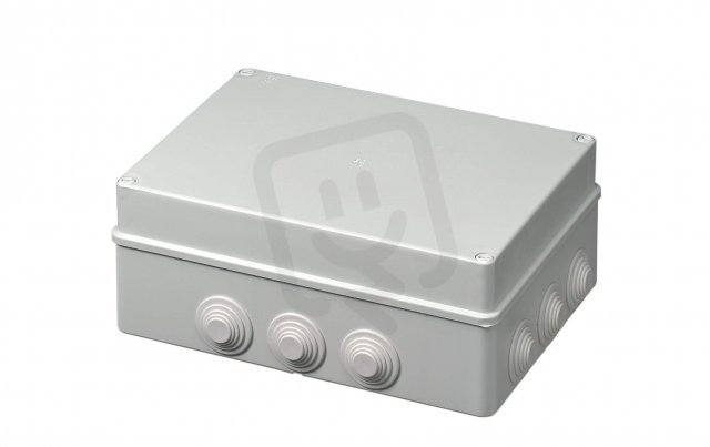 Krabice S-BOX 606, 300x220x120, 12 průchodek, IP55 šedá, plastové šrouby, 650°C
