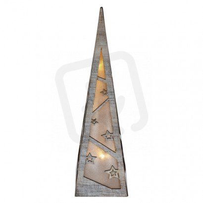 LED pyramida, 36cm, 2× AA, teplá bílá, časovač