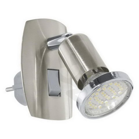 Bodové svítidlo do zásuvky MINI 4 1xGU10 matný nikl/chrom 2,8W IP20 EGLO 92924