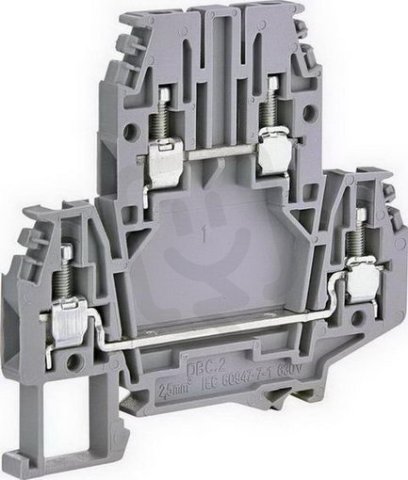 Dvoupatrová řadová svorka ESC2-DBC.2, 630V, 2,5mm2, šedá ETI 003903053