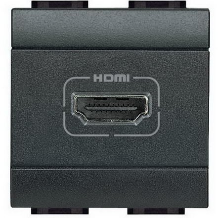 BTICINO LIVINGLIGHT ZÁSUVKA HDMI 2MODULOVÁ ANTRACIT L4284