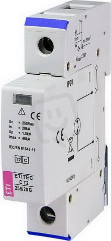 Svodič přepětí  ETITEC C T2 255/20 G síť TN / TT ETI 002440413