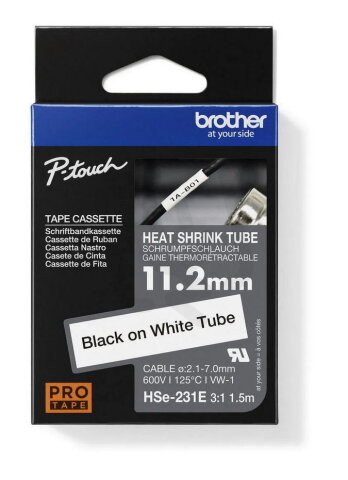 Bužírka BROTHER HSe-231E, bužírka bílá/černá (11, 2 mm)