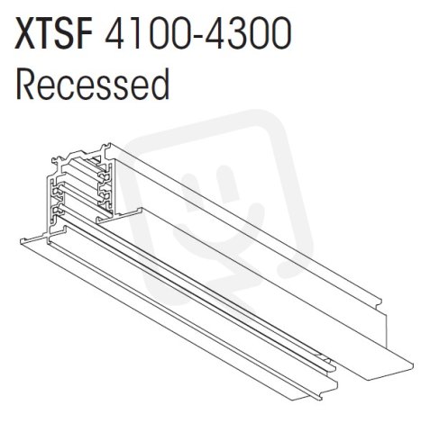 Vestavná napájecí lišta 3-fázová 3m  černá NORDIC ALUMINIUM XTSF4300-2