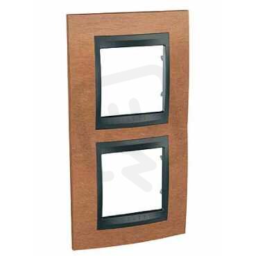Schneider MGU66.004V.2M2 Krycí rámeček Top dvojnásobný vert., Cherry/grafit