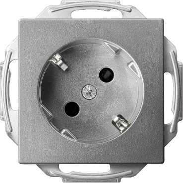 Merten Zásuvka 250V/16A SCHUKO 45stupňů,System M Aluminium MTN2370-0460