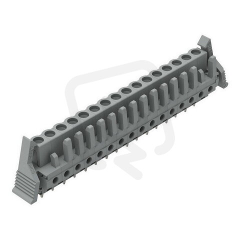 Pružinová svorkovnice THT rovná 5 mm šedá 16pól. WAGO 232-146/039-000