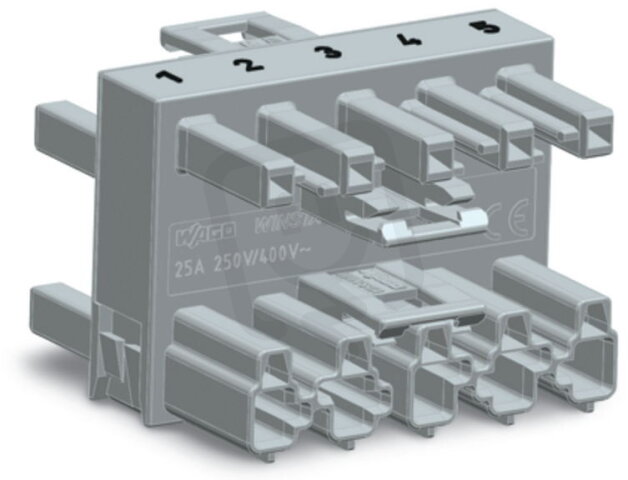 Rozdělovač s 3 výstupy 5pól. Kód. B šedá WAGO 770-1744