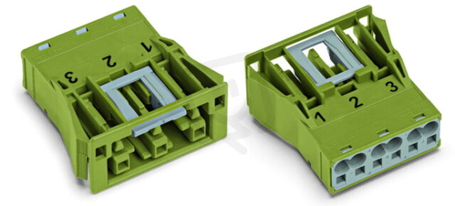 Zásuvka Snap-In 3pól. Kód. B světle zelená WAGO 770-763/073-000