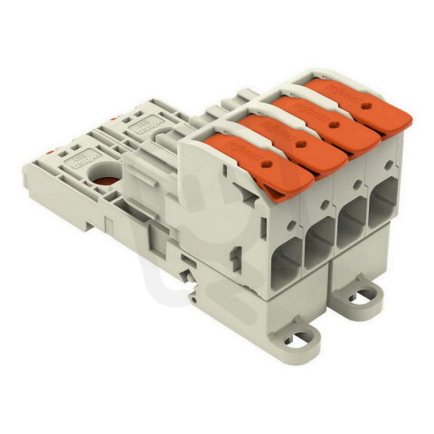 Pružinová svorka Páčka CAGE CLAMP sv.šedá 16mm2 4pól. WAGO 832-1104/306-000