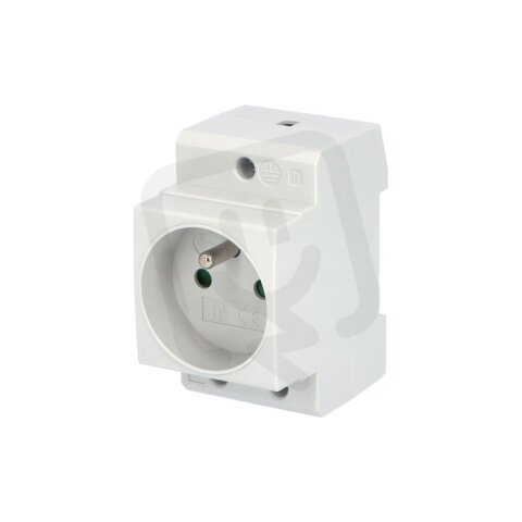Zásuvka VES-F 230V/16A s ochr. kolíkem na DIN lištu šedá /6334791 1000385
