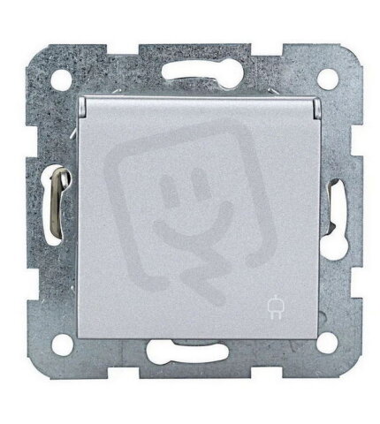 SCHUKO s bezpečnostní clonkou a klapkou, stříbrná SCHRACK EV121205--