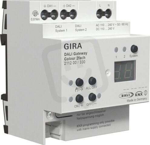 Brána DALI Colour 2n. REG KNX Secure GIRA 211200