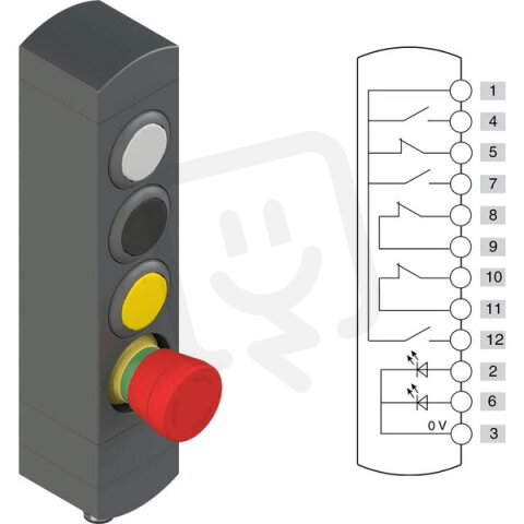 Ovládací jednotka BN 4 prvky (konfigurace A57) Konektor M12,12 pólů, IP65
