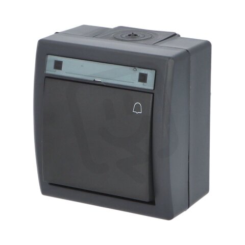 ATLAS 2K IP55 Tlačítko symbol 'zvonek' č.1/0, antracitové FAMATEL 19077-09