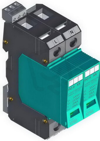 Přepěťová ochrana PO II 2 R 550V/40kA, modulární, vyměnitelná, C+D