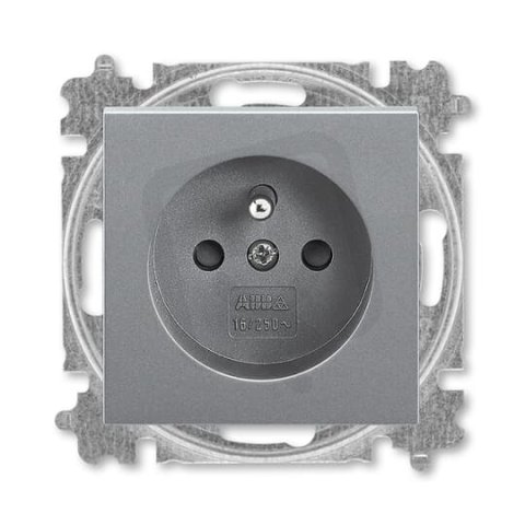 ABB LEVIT M Zásuvka 55x55 s ochranným kolíkem s clonkami ocelová 5519H-A02557 69
