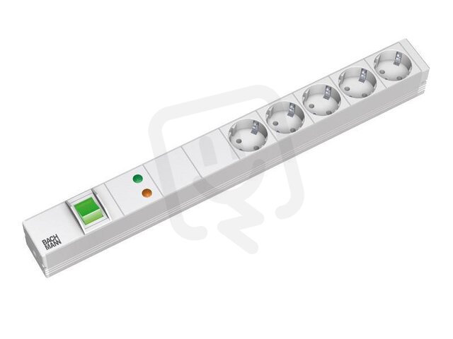 Bachman 333.403 19'' 1U 5xCEE7/3 1xswitch 1xOVP power 2m CEE7/7
