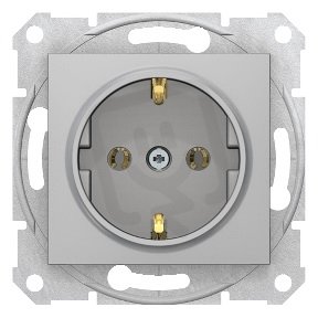 Sedna Zásuvka Schuko 2P+E 230V 16A, Aluminium SCHNEIDER SDN3000560