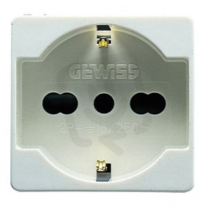 SYSTEM Modul zásuvky 2P+E 16A 250V, IT/DE, bílá GEWISS GW20246