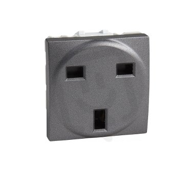 Unica Zásuvka 230V 2P+E 16 A, britská, Grafit SCHNEIDER MGU3.045.12