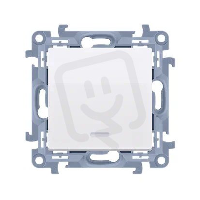 Přepínač křížový, s orientačním LED podsvětlením, řazení 7So, 10AX, 250V~, bílá