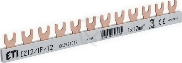 Propojovací lišta IZ12/1F/12 1p 12M 80A 12mm2 vidlice ETI 002921018