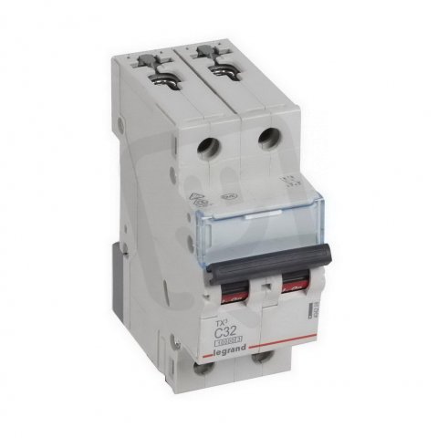 TX3 JISTIČ, 2 PÓLOVÝ, CHAR. C, 32A 10000A LEGRAND 404208