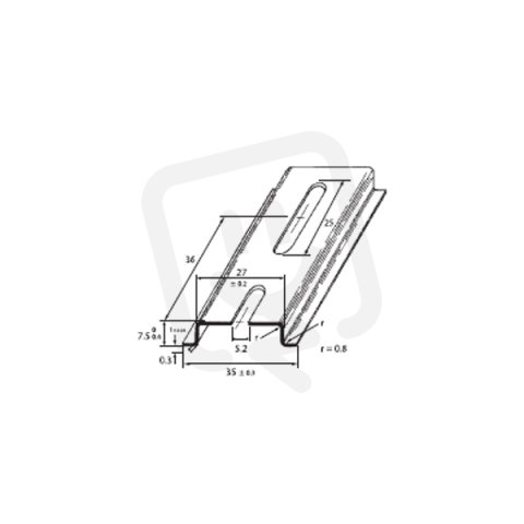 DIN-lista 35x7,5 - perforovaná, šířka 5,2mm 2m SZ SCHMACHTL TS 35/F5 SZ.