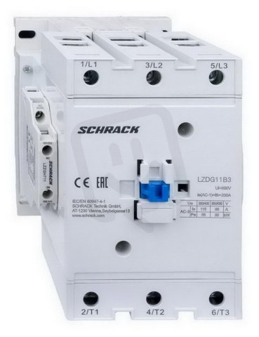 Stykač 3pólový CUBICO Grand, 55 kW, 115 A, 1Z+1R, 230 VAC SCHRACK LZDG11B3--