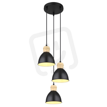 Závěsné svítidlo WIHO černá 3xE27, max. 40W 230V GLOBO 54018-3HS