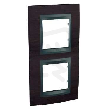 Schneider MGU66.004V.2M3 Krycí rámeček Top dvojnásobný vert., Wenge/grafit