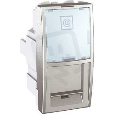 Unica Zásuvka datová 1xRJ45 S-One kat.6a STP 1M Aluminium SCHNEIDER MGU3.446.30