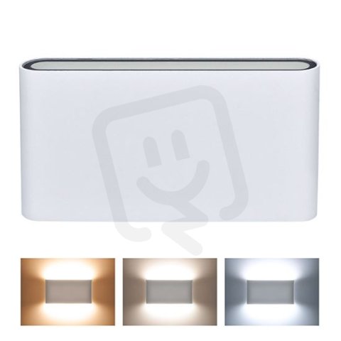 LED venkovní nástěnné osvětlení Modena, 12W, 680lm, 120°, bílá SOLIGHT WO800-W