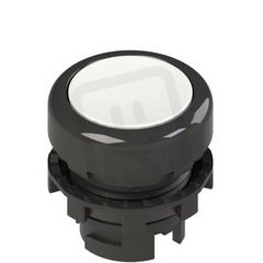prosvětlené tlačítko, 20 mm, bílé, bez symbolu, černý kroužek, t.o. do -40°C