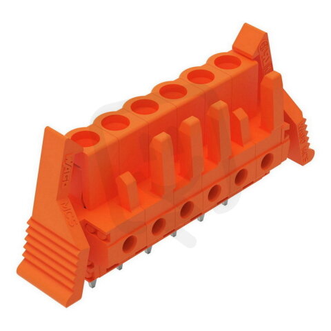 Pružinová svorkovnice THT rovná 5,08 mm oranžová 6pól. WAGO 232-166/039-000