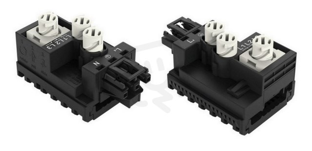 Odbočovací modul pro plochý kabel 5x2,5mm2 + 2x1,5mm2 černá 3pól. WAGO 772-263