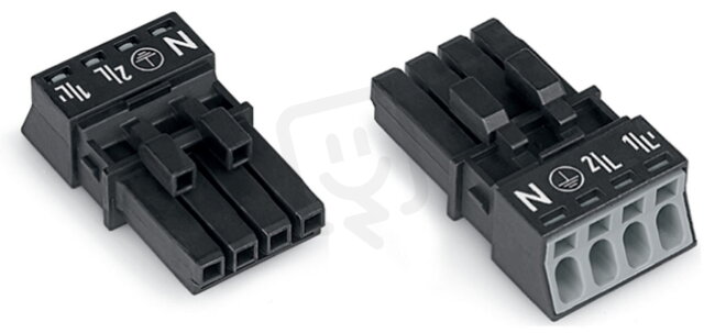 Zdířka 4pól. Kód. A černá WAGO 890-204