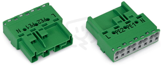 Zástrčka 4pól. Kód. Q zelená WAGO 770-1334