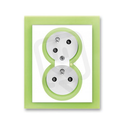 Dvojzásuvka s přepěťovou ochranou 5593M-C02357 42 bílá/ledová zelená Neo ABB
