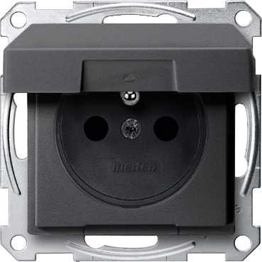 Merten Zásuvka 2P+E 250V s víčkem IP20 System M Antracit SCHNEIDER MTN2510-0414
