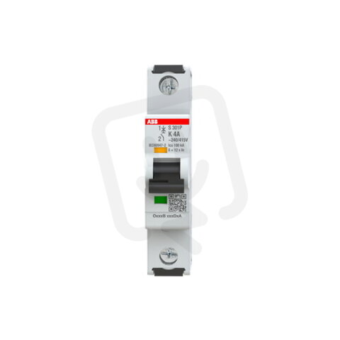 S301P-K4 1 fázový jistič 4 A char. K 25kA ABB 2CDS381001R0337