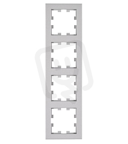 Krycí rámeček 4násobný, stříbrný SCHRACK EV125304--