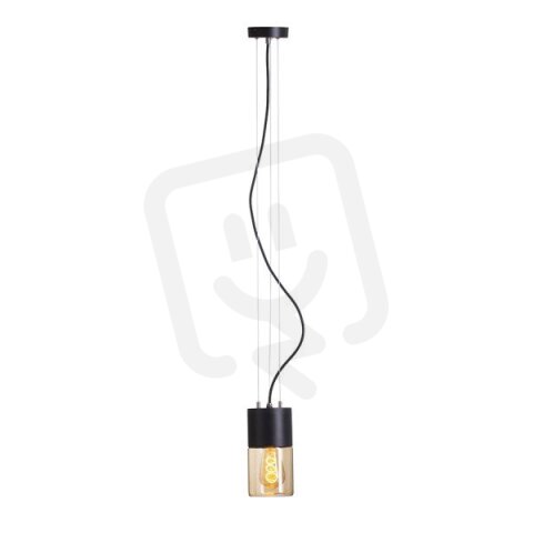 QUINN závěsná černá jantarové sklo 230V E27 11W IP54 RENDL R14130